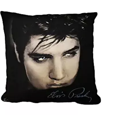 New Throw Pillow Elvis Presley Blue Eyes Plush Fleece Gift The King Portrait NIP • $26.27