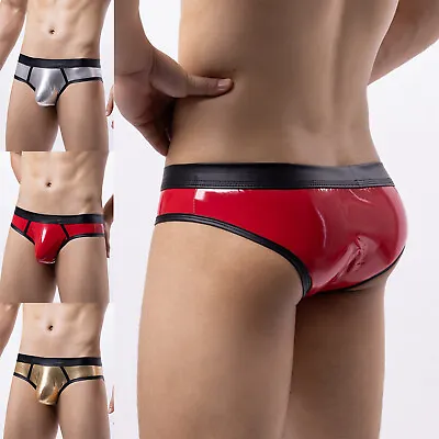 UK Mens Underpants Patent Leather Briefs Pool Panties Soft Underwear Breathable • £3.99