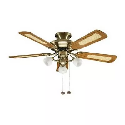 Fantasia Mayfair Ceiling Fan 42in Ant Brass With Light • £284.13