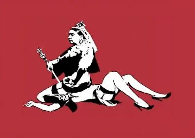 Banksy Street Artist Queen Victoria Sit Print A4 A3 A2 A1 • £3.53