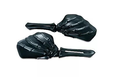 $161.96 • Buy Kuryakyn 1758 Skeleton Hand Mirrors Black Stems & Black Heads Includes Adapters