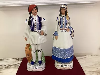 Vintage Hand Painted In Italy Metaxa Ouzo Male/Female Decanter Set • $100