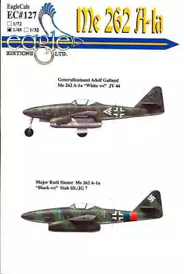 EagleCals Decals 1/48 MESSERSCHMITT Me-262A-1a Adolf Galland & Rudi Sinner • $14.50
