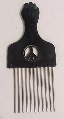 Vintage 1970's Raised Fist Afro Pick Comb Peace Sign • $9.95