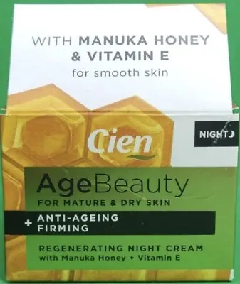 Cien Age Beauty Anti Ageing Firming Night Cream 40+ Manuka Honey Vitamin E 50ml • £8.59