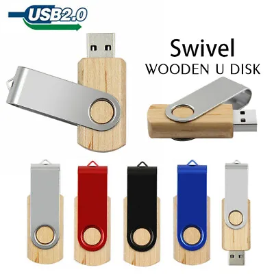 64GB 32GB 16GB 8GB USB Flash Drive 3.0 2.0 Wooden Swivel Pendirve Memory U Stick • $5.39