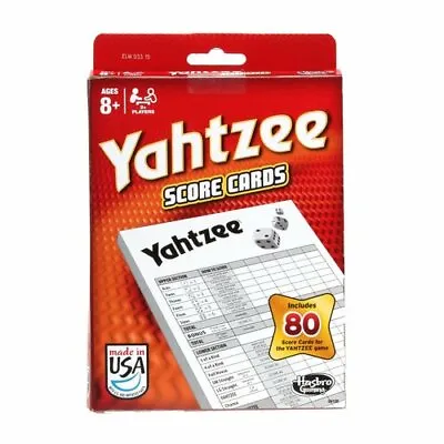 Hasbro Gaming - Yahtzee Score Pad 80 Sheets Replacement Game Sealed Refill 06100 • $8.97