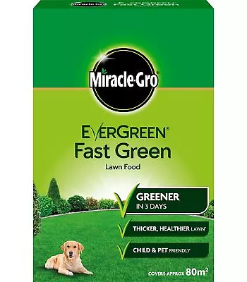 Miracle-Gro Ever Green Fast Thicker Green Grass Lawn Food In 3 Days 2.8kg - 80m2 • £10.99