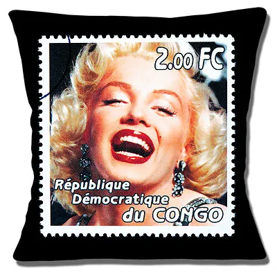 Marilyn Monroe 16 X16  40cm Cushion Cover Republic Of Congo Postage Stamp Black • £10.95