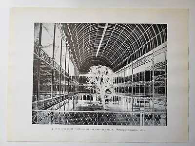 Victorian Photography Old Print P H Delamotte Interior Of Crystal Palace 1852 • £10