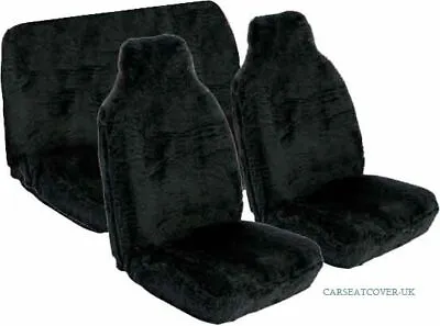 DAEWOO Luxury Plain Black Faux Fur Car Seat Covers Full Set KALOS MATIZ • $99.60