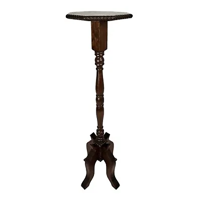 Vintage Pedestal Display Table Hall Plant Fern Stand Solid Wood Victorian • $195
