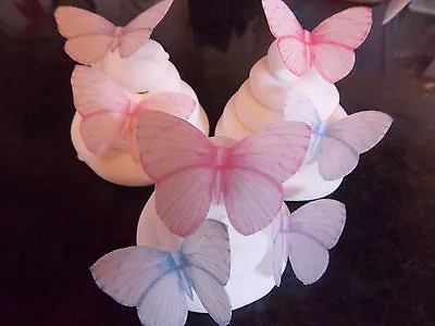 16 PRECUT Pastel Mix 2 Edible Wafer/rice Paper Butterflies Cake/cupcake Toppers • £2.85