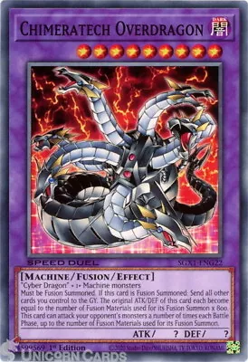 SGX1-ENG22 Chimeratech Overdragon Common 1st Edition Mint YuGiOh Card • £0.99