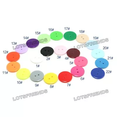 2-hole Round Resin Sewing Buttons 7.5/9/10/11.5/12.5/15/18/20/23/25mm 100pcs/lot • $14.99