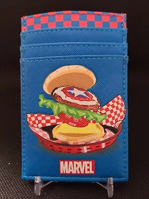 MARVEL CAPTAIN AMERICA Eat The Universe - Cheeseburger ID Cardholder Wallet • $8.95