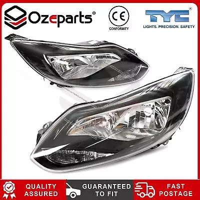 Set / Pair LH+RH Head Light Lamp Halogen (Black) For Ford Focus LW 2011~2015 • $248.60