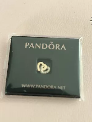 New Pandora Rose Gold Interlocked Hearts Petite Floating Charm #786300CZ • £15