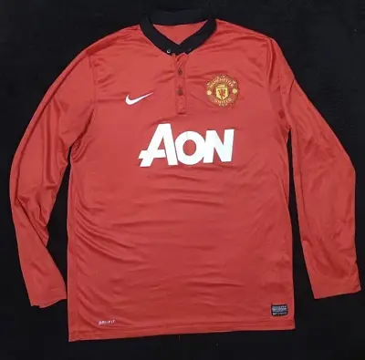 Manchester United 2013-14 Football Long Sleeve Home Shirt Jersey Mens L • $27.39