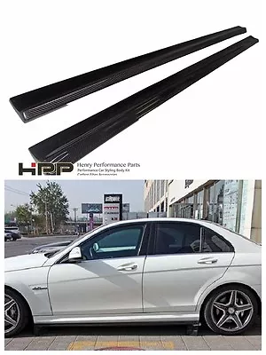 Mercedes Benz W204 C63 AMG Side Skirt Extension Spoiler Carbon Fiber • $400