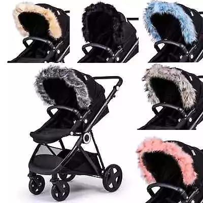 Pram Fur Hood Trim Attachment For Pushchair Compatible With I'Coo • £17.99