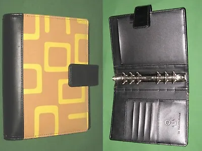 COMPACT 1.0  Orange & Yellow FABRIC Blk PLTHR Franklin Covey 365 Planner BINDER • $32.99