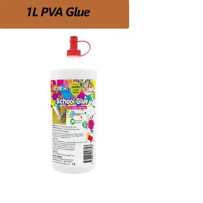 $19.99 • Buy 1 Litre Jumbo PVA Glue All Purpose White Slime DIY Craft Scrapbooking Washable 