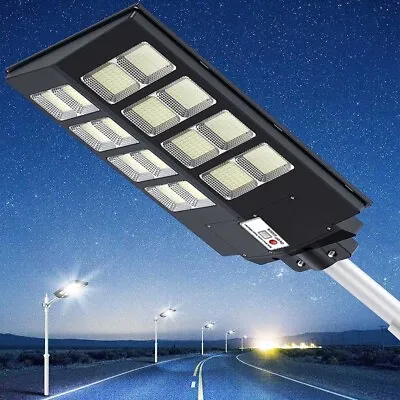 1000W Commercial LED Solar Street Light Motion Dusk-to-Dawn Outdoor Road Lamp UK • £55.98