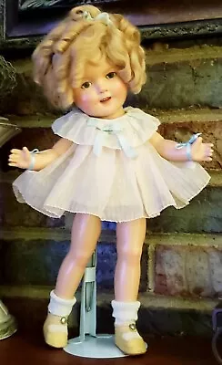 Original Vintage 13” Composition Shirley Temple Doll- Dancing Dress! CLEAR EYES! • $495