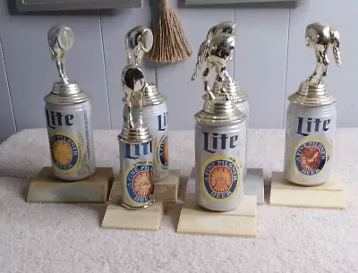 6 Vtg Miller Lite Aluminum Beer Can Gag Jack-Ass Trophies Family Reunion Party  • $63.75