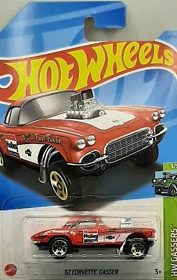 Hot Wheels 62 Corvette Gasser Red 2023 HW Gassers 3/5 Long Card 174/250 • $5.95