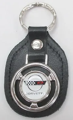 Vintage White C 4 CORVETTE Steering Wheel Black Leather C4 Keyring  • $23.95