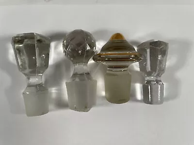 Lot Of 4 Vintage Clear Glass Decanter Stopper Sold As Is • $9.47