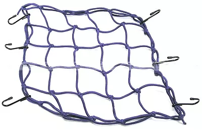 Blue Cargo Net Bungee Tie Down 6 Hook 15  X 15  Emgo Motorcycle ATV UTV Pick-up • $8