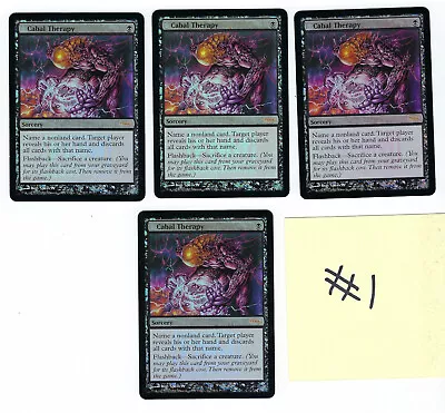 MTG | FOIL | PROMO | FNM | 4 X CABAL THERAPY  #1 |  | PLAYSET | RARE(see Photos) • $52.19