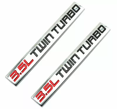 $14.70 • Buy 2X 3.5L Twin Turbo Fender Emblem Decal Badge Nameplate Letter(Red & Black Letter