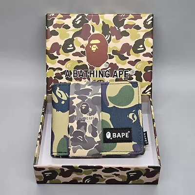 BAPE Wallet Green Camo Nylon Bi-Fold BAPE A Bathing Ape Japan • $39.98