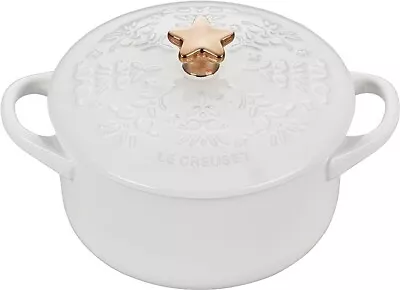 Le Creuset Noël Collection - 24 Oz W/ Star Knob - Rare - White • £82.03