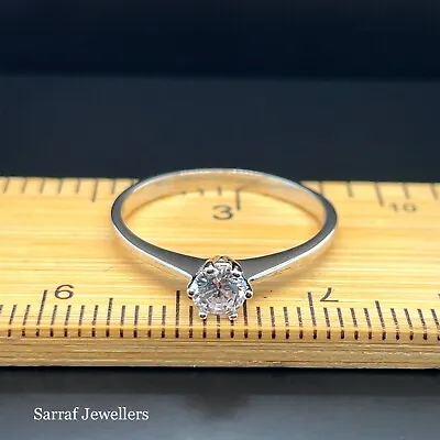 SOLITAIRE Ring 925 Sterling Silver CZ Hexagon Dress Ladies Womens All Sizes NEW* • £18.32