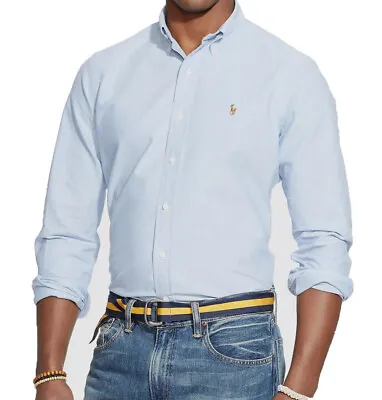 $64.99 • Buy Polo Ralph Lauren Men's Classic-Fit Blue Long-Sleeve Cotton Oxford Shirt NEW