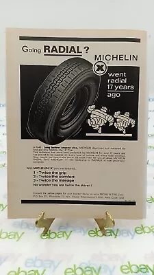 1966 Michelin X Radial Tire Color Vintage Print Ad Bibendum Man Tires 11x8.5  S4 • $5.40