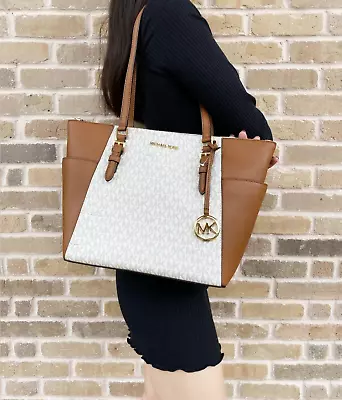 Michael Kors Charlotte Top Zip Tote MK Signature Shoulder Bag • $139.99