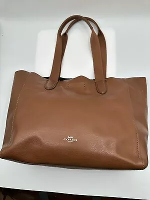 COACH DERBY TOTE Pebbled Leather F58660 In Medium Brown • $39.99