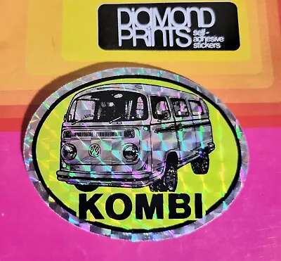 VW KOMBI Retro Original Reflective Prism Sticker 7cm X 5.5cm  • $10