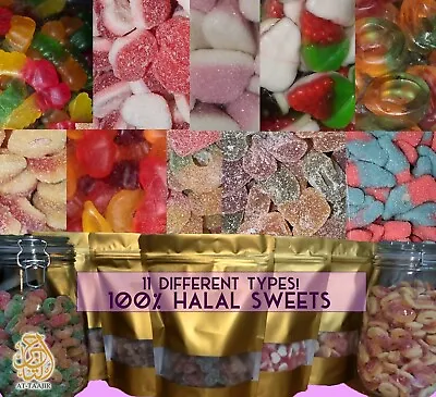 £5.99 • Buy Halal Sweets Gold Gift Pouches - 11 Different Types, Fizzy, Gummy, Jelly - 250g
