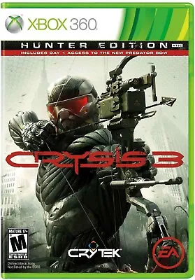 $7.80 • Buy CRYSIS 3 HUNTER EDITION (Microsoft Xbox 360, 2013) GAME DISC & CASE TESTED VG