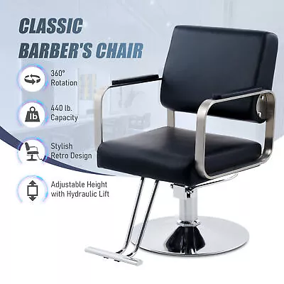 Adjustable Swivel Barber Chair Hydraulic Spa Equipment Styling Salon Chair • £148.45