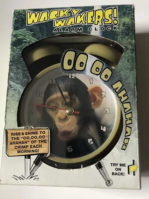 Wacky Wakers  Alarm Clock Monkey  Chimpanzee Mark Feldstein RARE NEW • $47.55