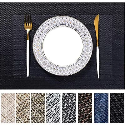 LEXMORE Placemats Set Of 4 Vinyl/Plastic Woven Place Mats For Kitchen Table I... • $14.10