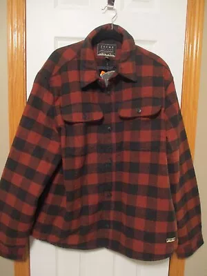 Jachs New York Flannel Shirt Jacket Red Plaid Wool Insulated Shacket XXL NEW • $29.99